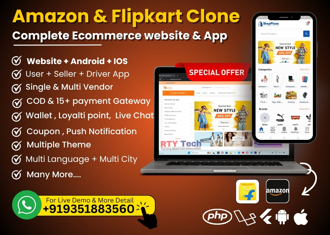 Shopplaza – Multi Vendor Project like Amazon & Flipkart